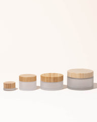 1.7oz / 50ml frosted glass & bamboo jar