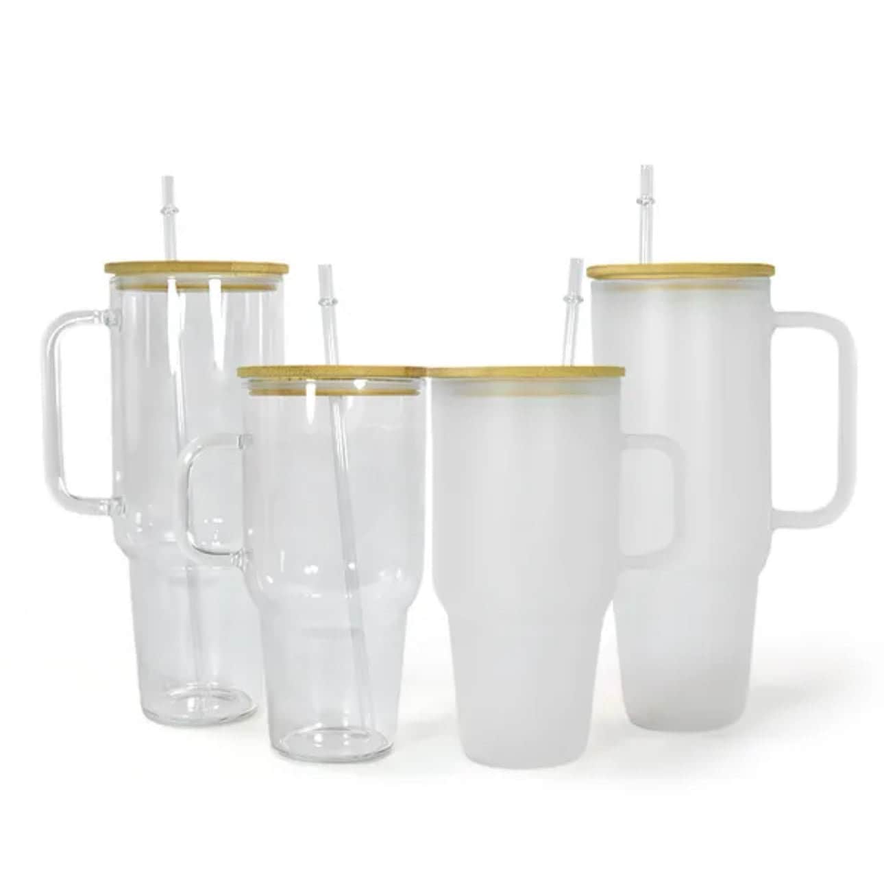 Hailey Brook Sublimation Glass Tumbler Bamboo Lid Straw 40oz 32oz