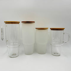 Hailey Brook Sublimation Glass Tumbler Bamboo Lid Straw 40oz 32oz