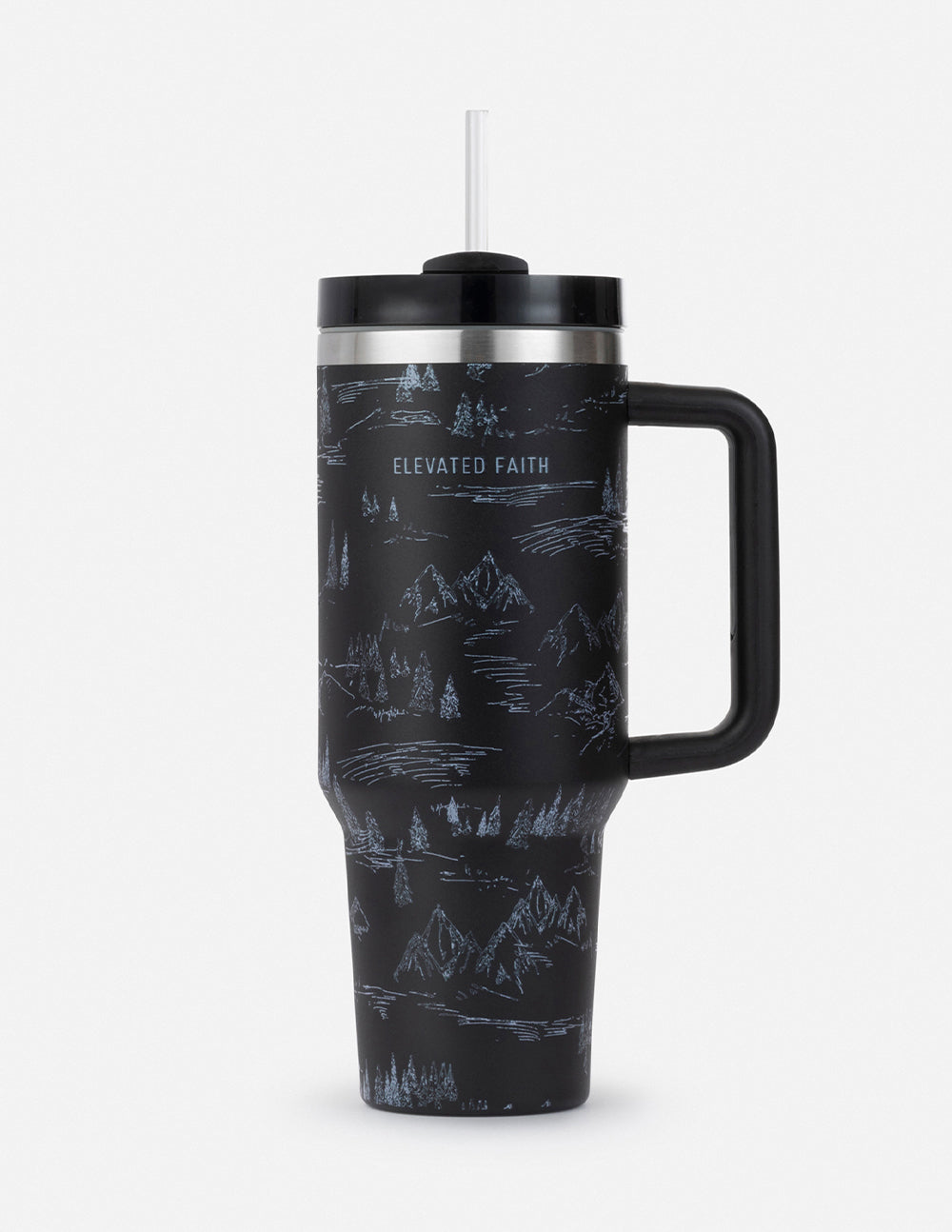 Mountainscape 40oz Insulated Tumbler Travel Mug with Handle Straw