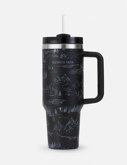 Mountainscape 40oz Insulated Tumbler Travel Mug with Handle Straw