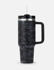 Mountainscape 40oz Insulated Tumbler Travel Mug with Handle Straw