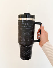 Mountainscape 40oz Insulated Tumbler Travel Mug with Handle Straw