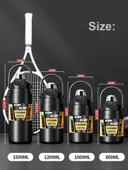 304 Stainless Steel Thermal Mug – Portable Vacuum Insulated Tumbler for Hot & Cold Drinks, Sports Water Bottle with Straw