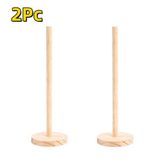 Bamboo Paper Towel Holder Wooden Countertop Kitchen Bathroom Organizer Stand