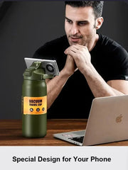 304 Stainless Steel Thermal Mug – Portable Vacuum Insulated Tumbler for Hot & Cold Drinks, Sports Water Bottle with Straw