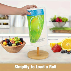 Bamboo Paper Towel Holder Wooden Countertop Kitchen Bathroom Organizer Stand