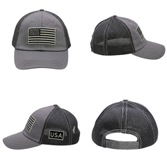 USA Tactical Trucker Cap – Double Mesh Back American Flag Hat