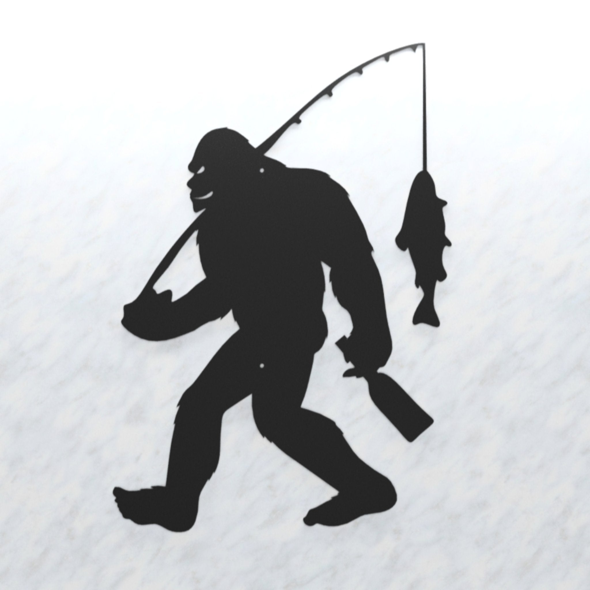 Fishing Bigfoot Wall Art